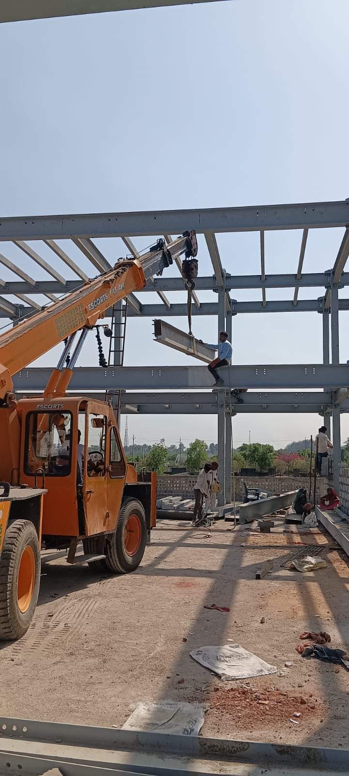 CV Engineering steel structure construction site